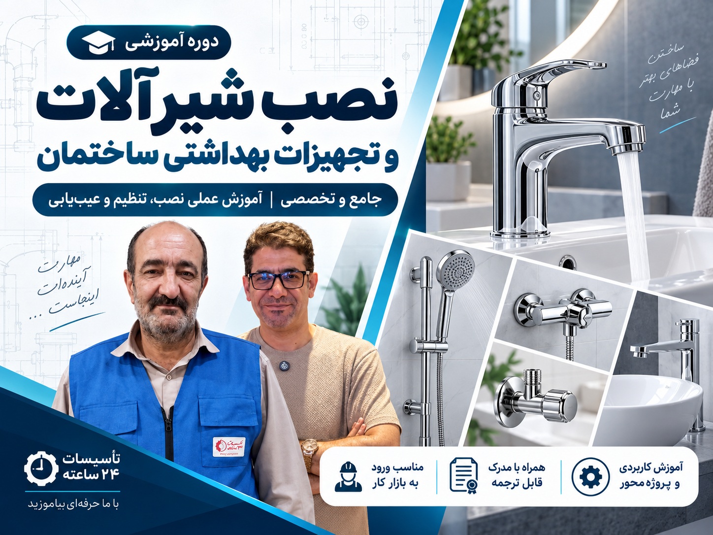 دوره جامع و تخصصی نصب شیرآلات و تجهیزات بهداشتی ساختمان